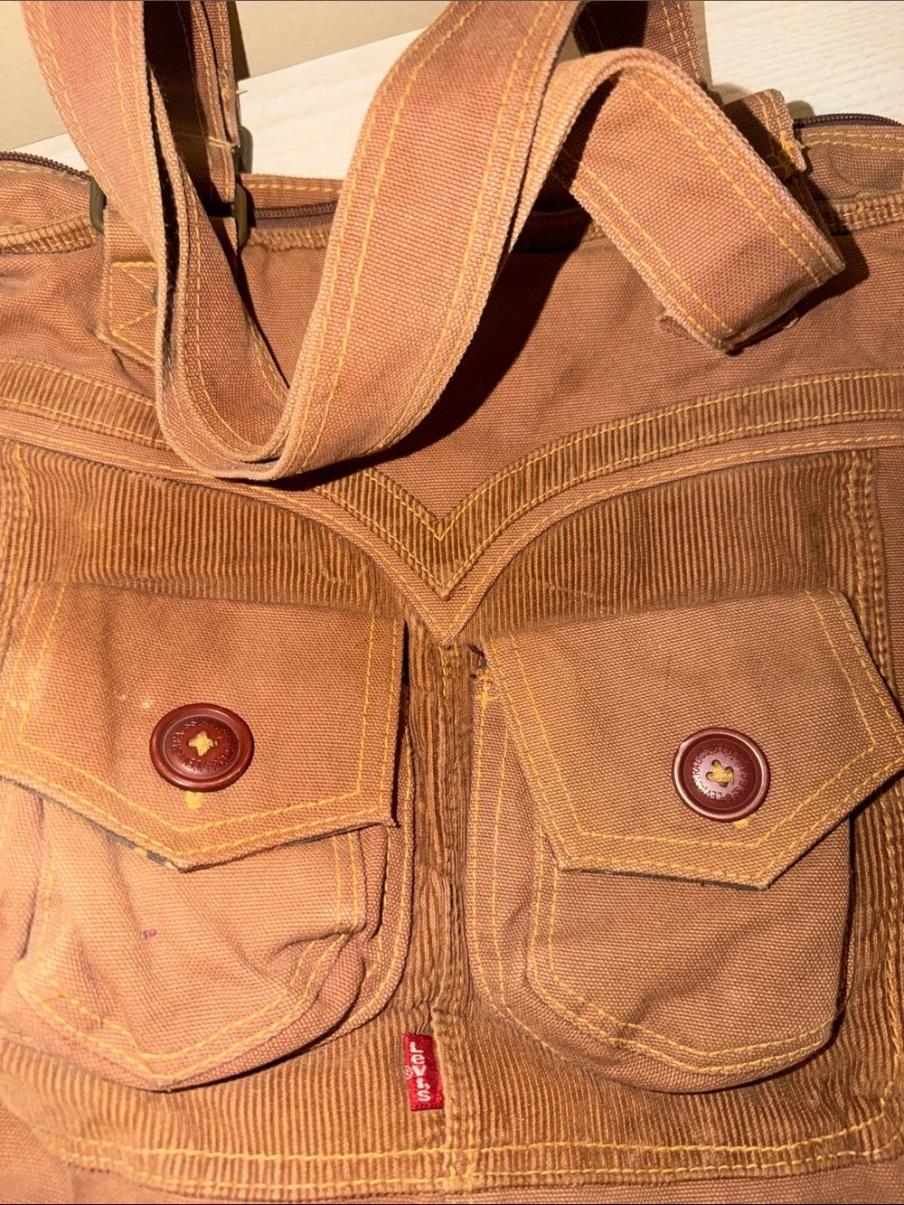 LEVIS BROWN DENIM TOTE Y2K